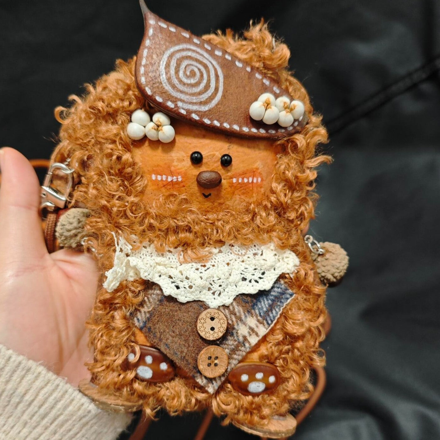 Curly Bear Pod Crossbody Bag