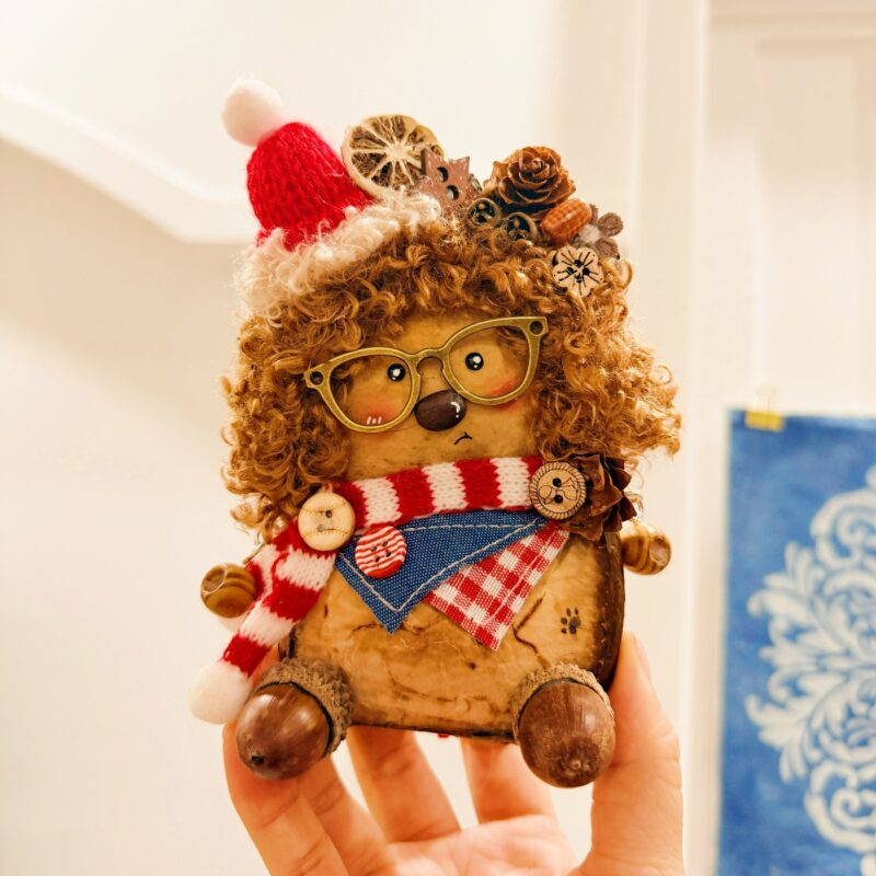 Handmade Christmas Hedgehog Pod Baby