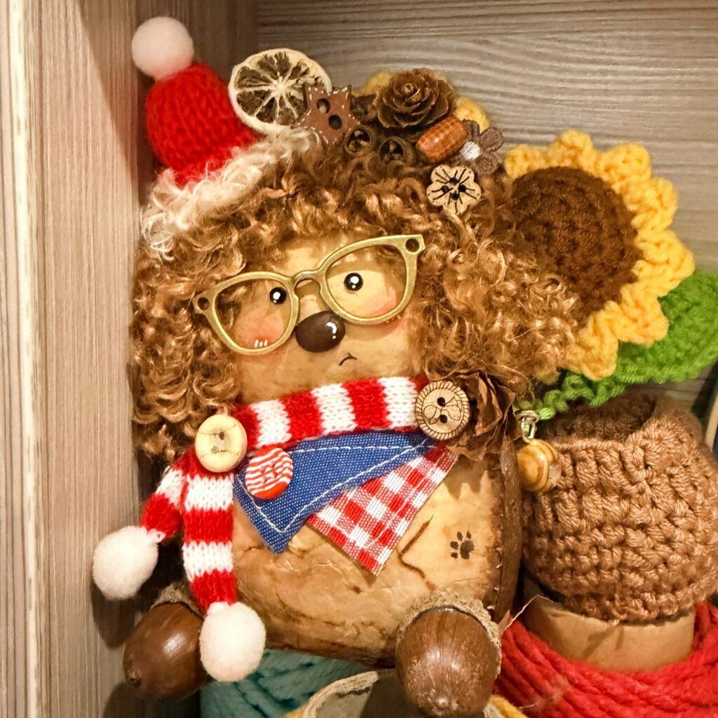Handmade Christmas Hedgehog Pod Baby
