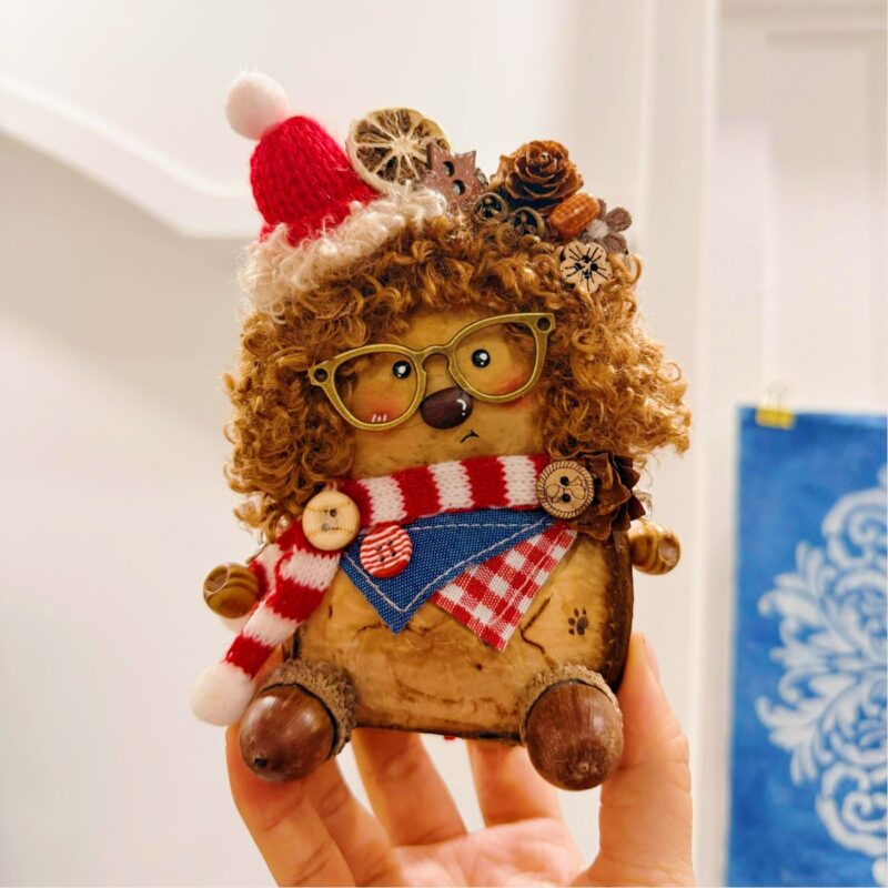 Handmade Christmas Hedgehog Pod Baby
