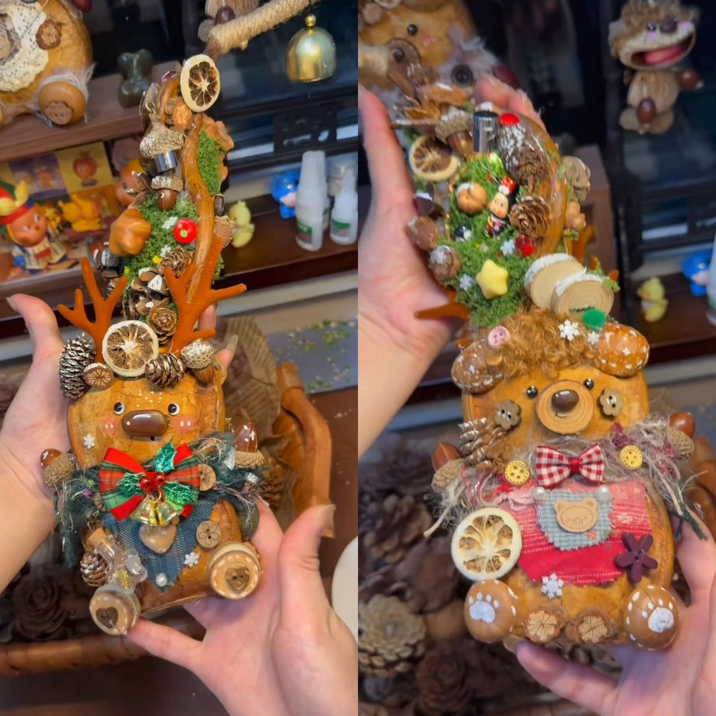 Double-Sided Pod Baby – Antler & Gingham Bear