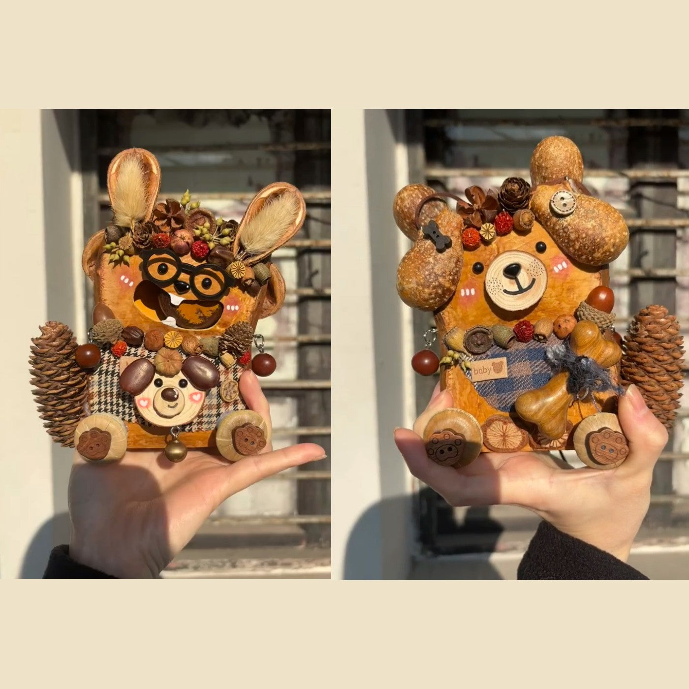 Double-Sided Pod Baby – Woodland Bunny & Cozy Puppy