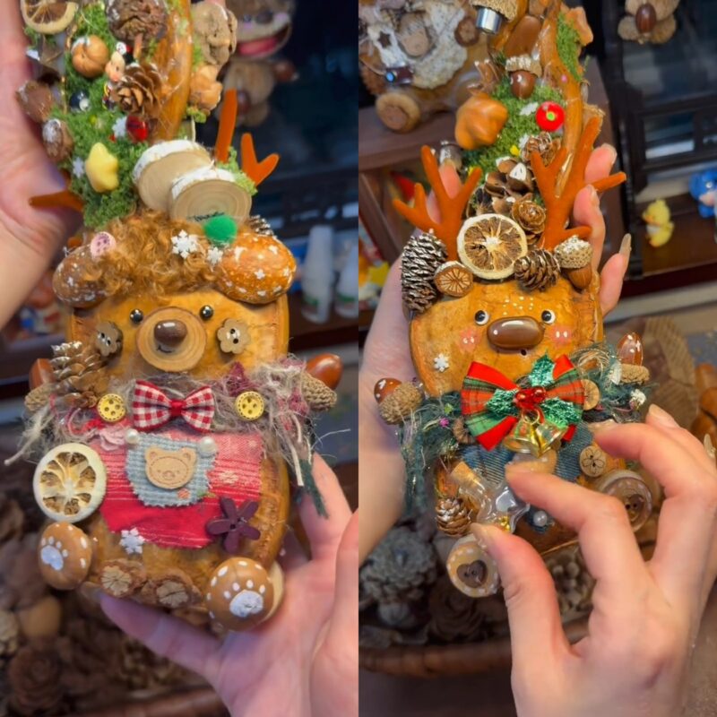 Double-Sided Pod Baby – Antler & Gingham Bear