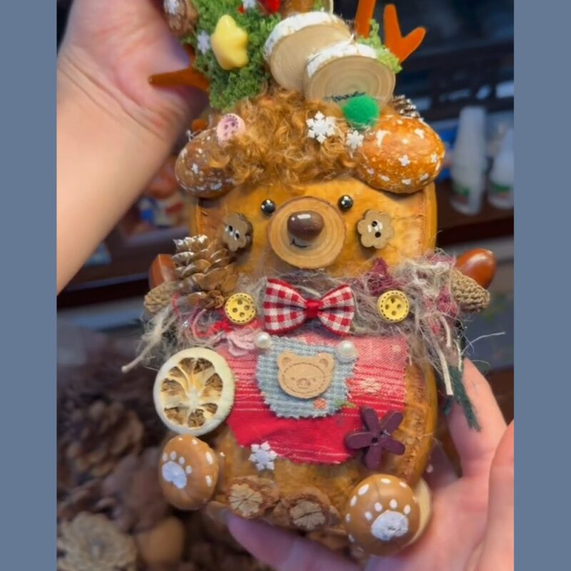 Double-Sided Pod Baby – Antler & Gingham Bear