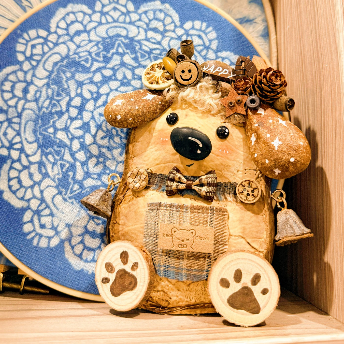 Handmade Woodland Puppy Decor
