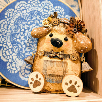 Handmade Woodland Puppy Decor