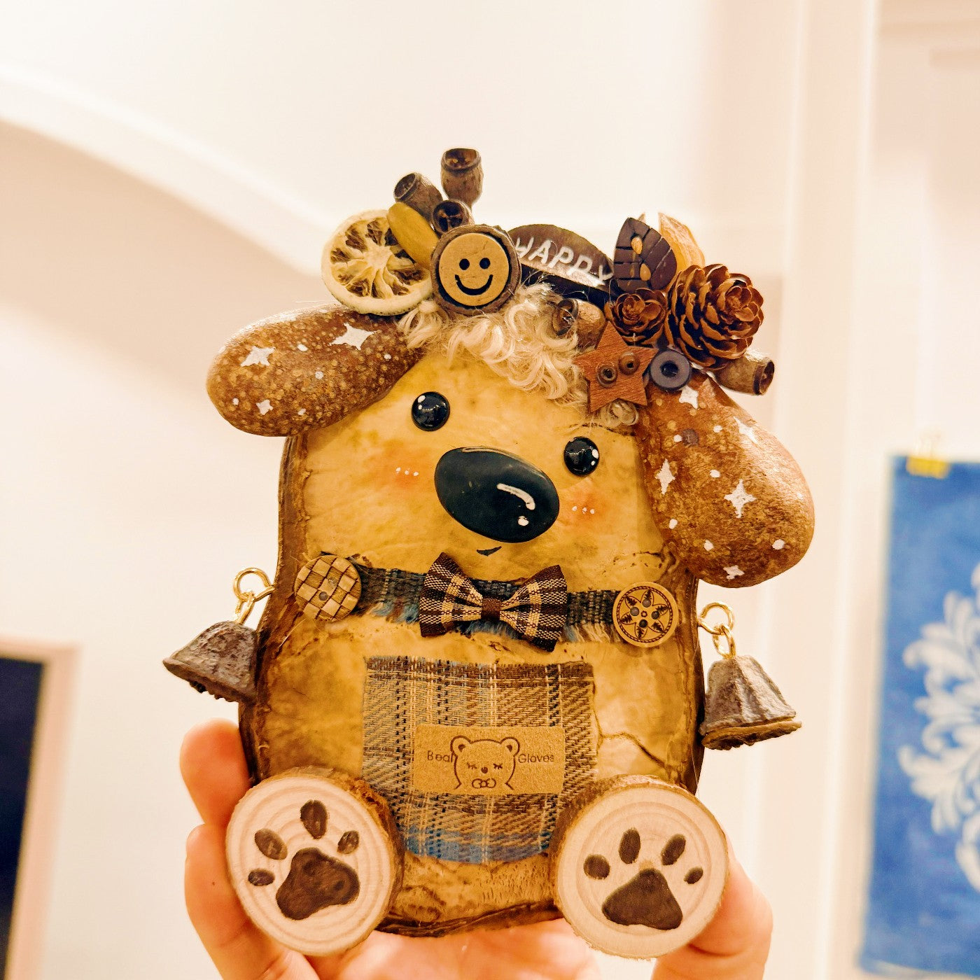 Handmade Woodland Puppy Decor