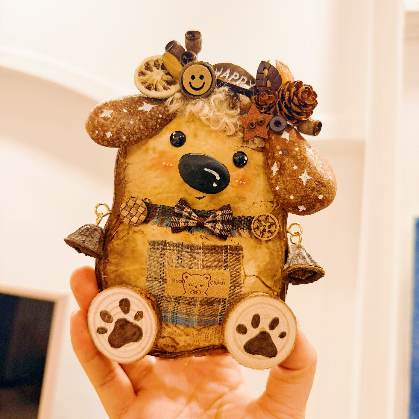 Handmade Woodland Puppy Decor